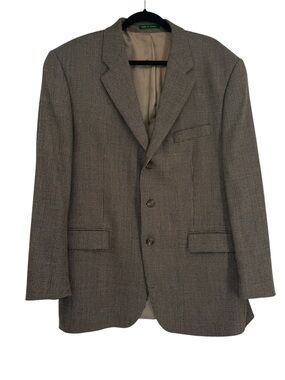 Lauren Ralph Lauren Sport Coat Men's 44 R Lambs Wool Jacket Blazer 3 Button